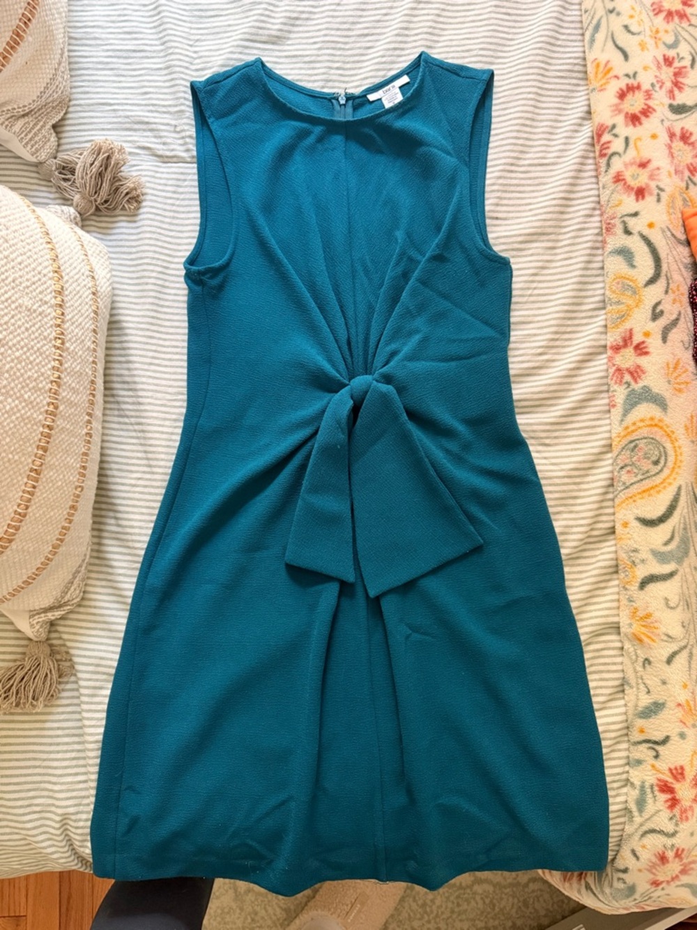 Bar III Teal Knot-Front Sleeveless Mini Dress